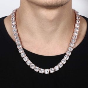 10mmIcy Tennis Chain 18K Rose Gold Plated Necklace